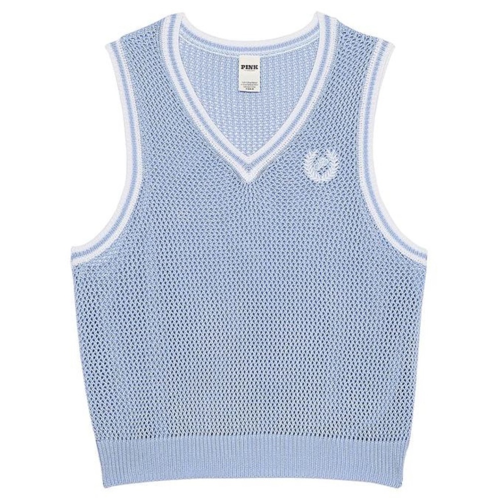 PINK Victoria's Secret Light Blue V-Neck Sweater Vest